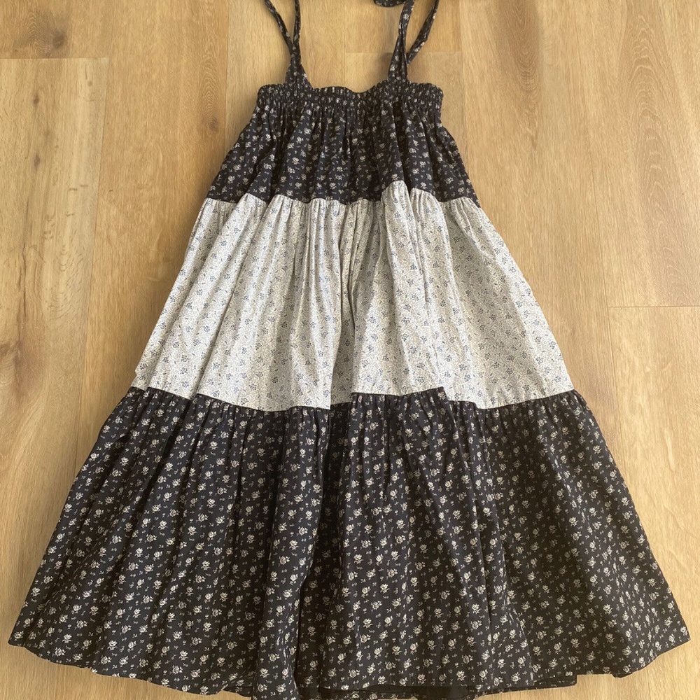 Batsheva Black White Panel Floral Net A Porter Midi Dress OR Skirt